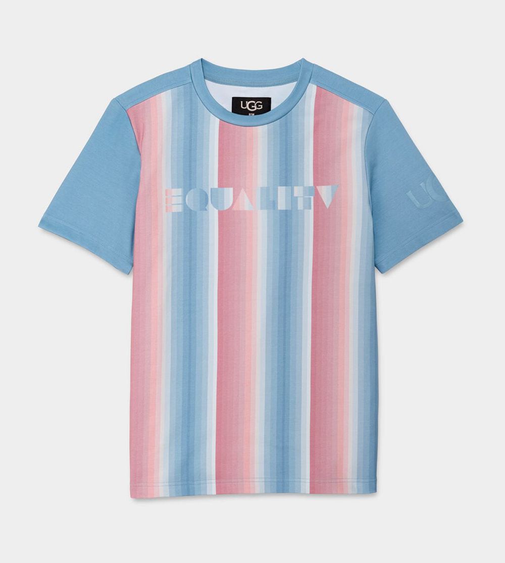 Ugg Pride Logo - Mens T-Shirt - Stripes - NZ (6103JSFZP)